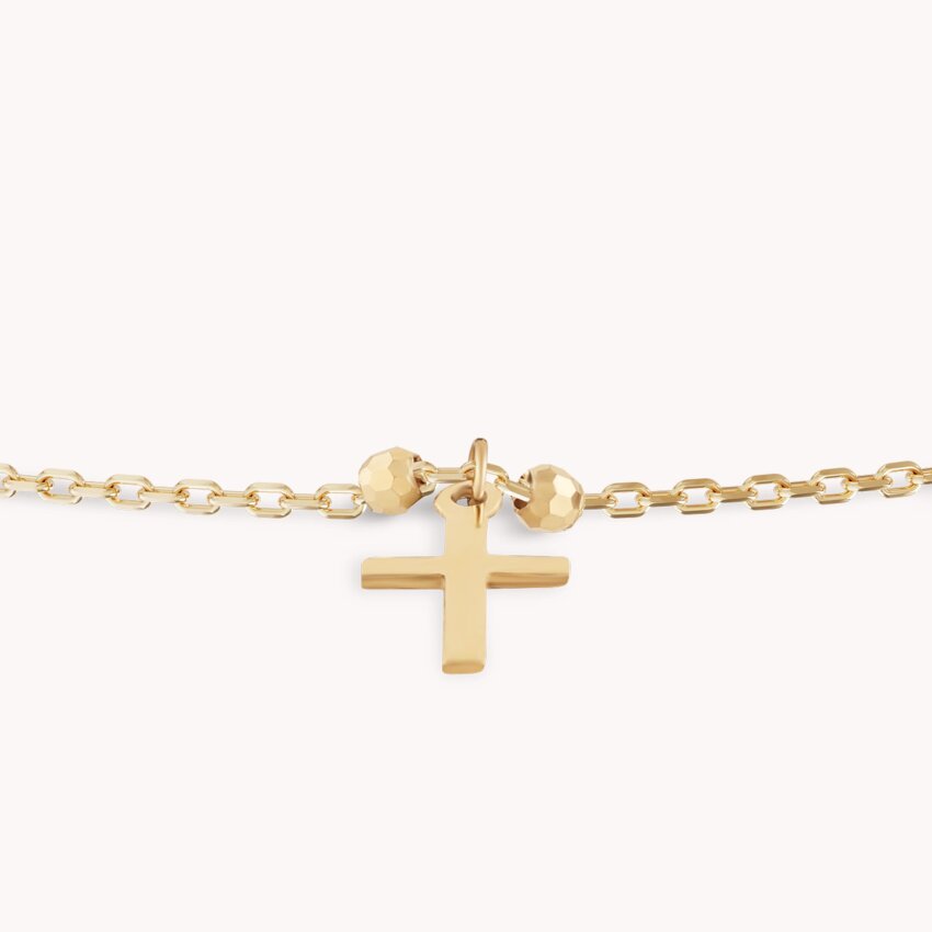 Zlatna narukvica Križ i medaljoni