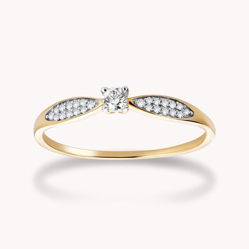 Dijamantni prsten Kruna ljubavi Žuto zlato