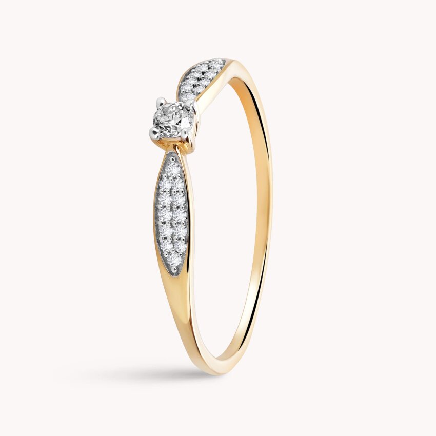 Dijamantni prsten Kruna ljubavi Žuto zlato