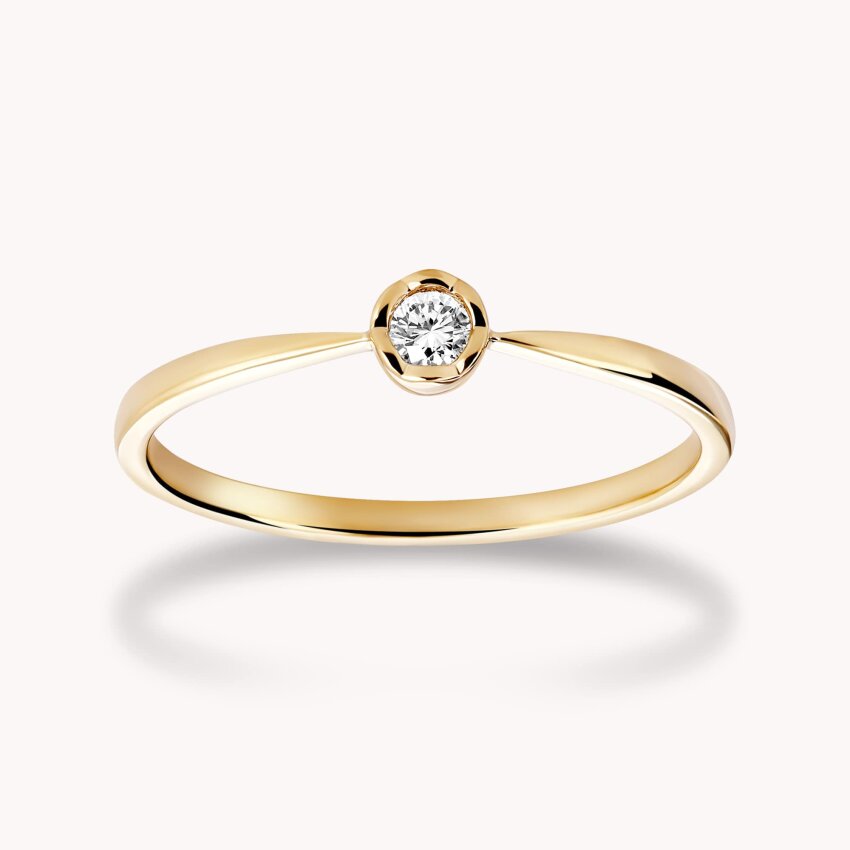 Dijamantni prsten Sjajna ljubav Žuto zlato