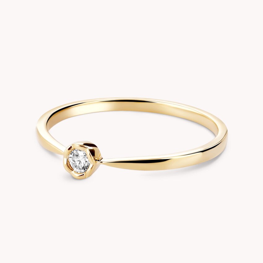 Dijamantni prsten Sjajna ljubav Žuto zlato