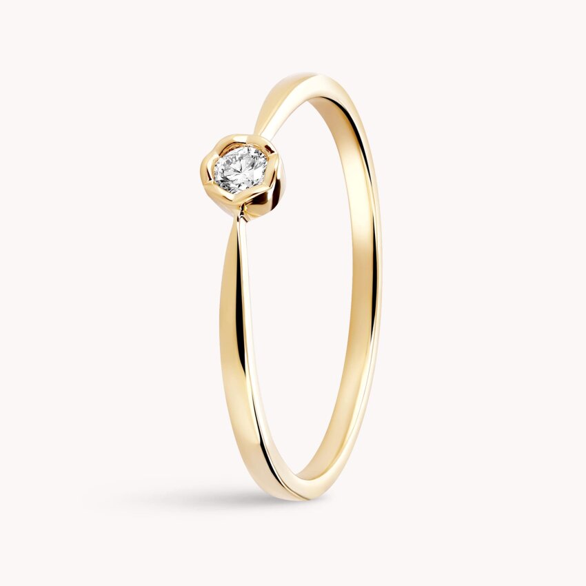 Dijamantni prsten Sjajna ljubav Žuto zlato