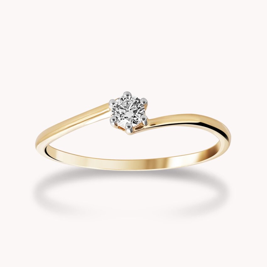 Dijamantni prsten Neraskidiva veza Žuto zlato