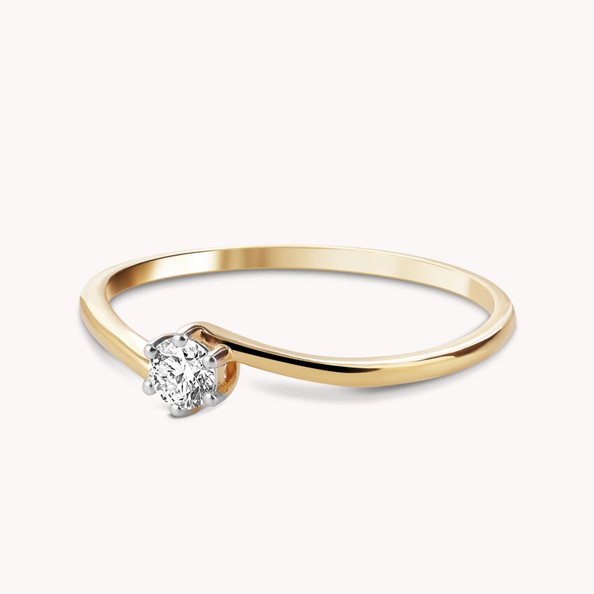 Dijamantni prsten Neraskidiva veza Žuto zlato