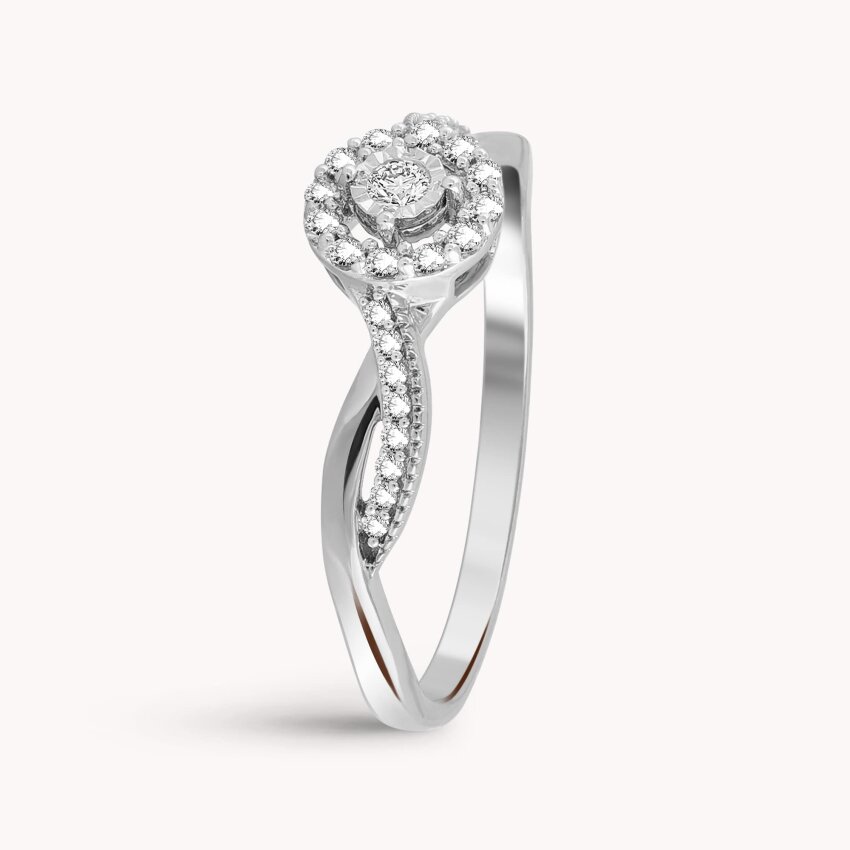 Dijamantni prsten Blještava ljubav Bijelo zlato