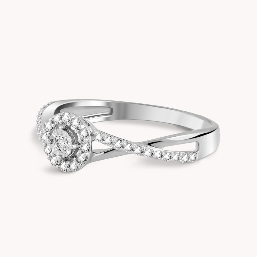 Dijamantni prsten Graciozna ljubav Bijelo zlato