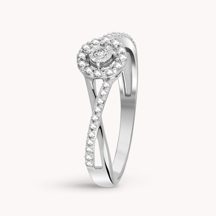 Dijamantni prsten Graciozna ljubav Bijelo zlato