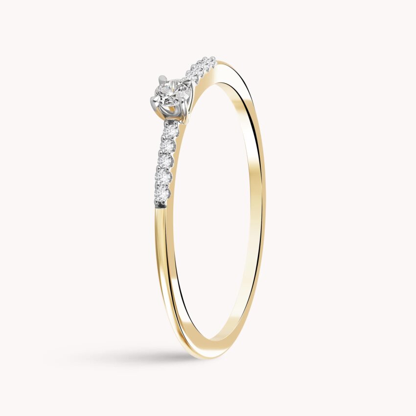 Dijamantni prsten Romantika Žuto zlato