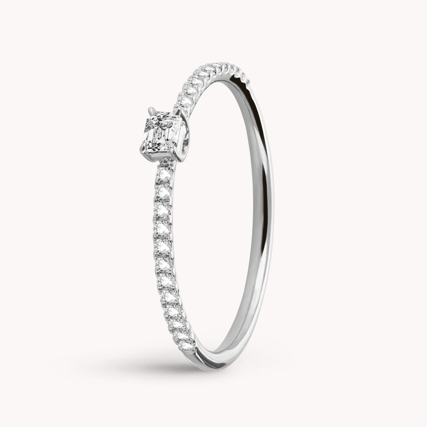 Dijamantni prsten Otmjena ljubav Bijelo zlato