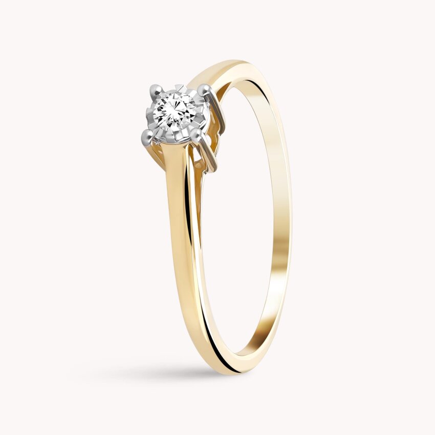 Dijamantni prsten Dragost Žuto zlato