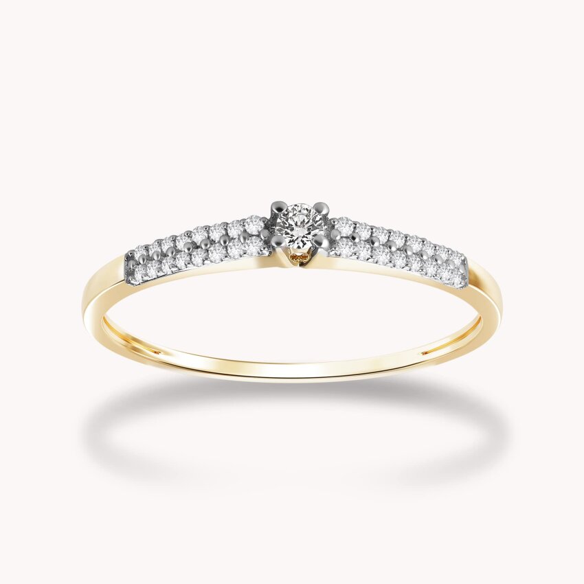 Dijamantni prsten Romansa Žuto zlato