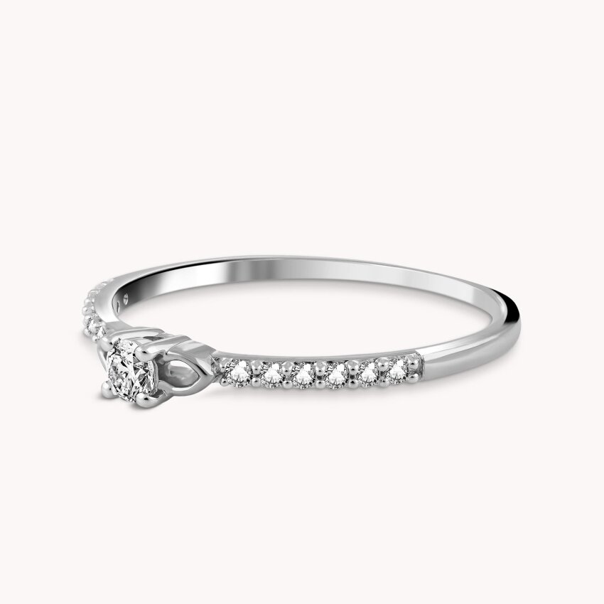 Dijamantni prsten Red sjaja Bijelo zlato