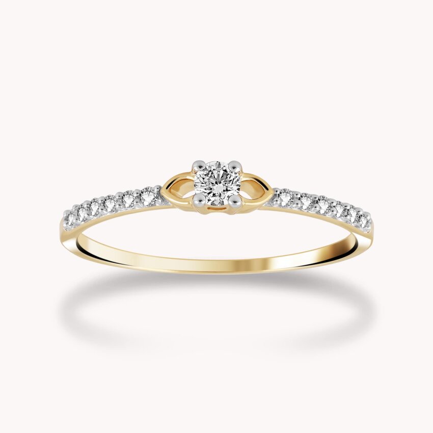 Dijamantni prsten Red sjaja Žuto zlato