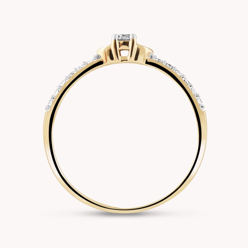 Dijamantni prsten Red sjaja Žuto zlato