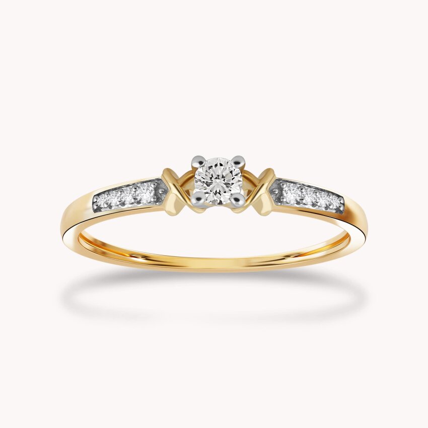 Dijamantni prsten Vezanost Žuto zlato