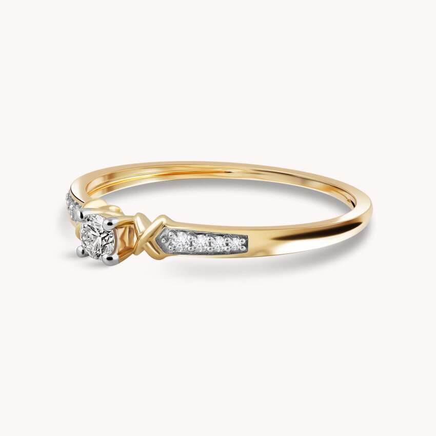 Dijamantni prsten Vezanost Žuto zlato