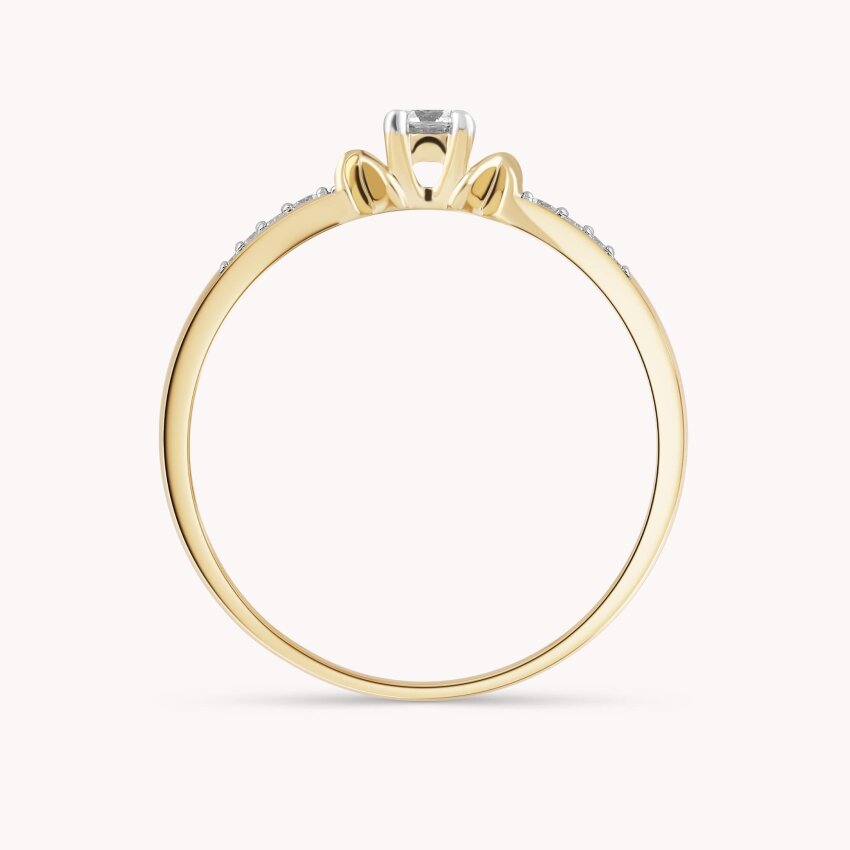 Dijamantni prsten Vezanost Žuto zlato