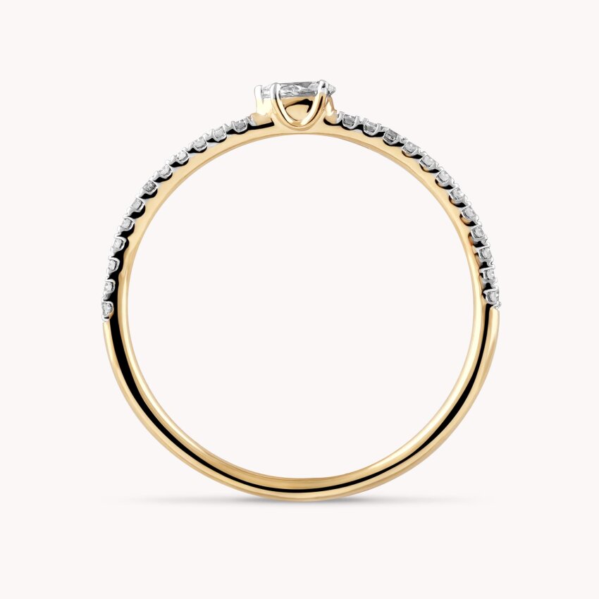 Dijamantni prsten Ljubavni sjaj Žuto zlato