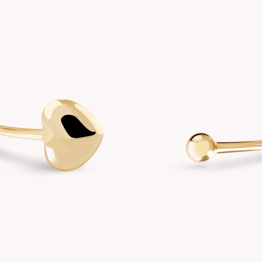 Zlatna narukvica Srce i kuglica