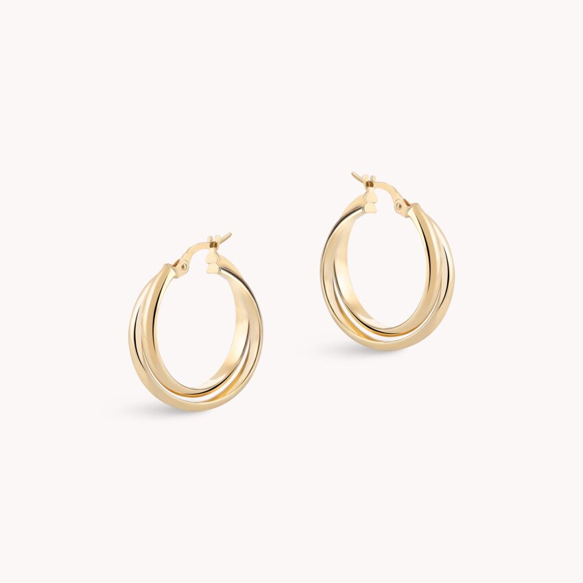 Zlatne naušnice alke Dva obruča zlata