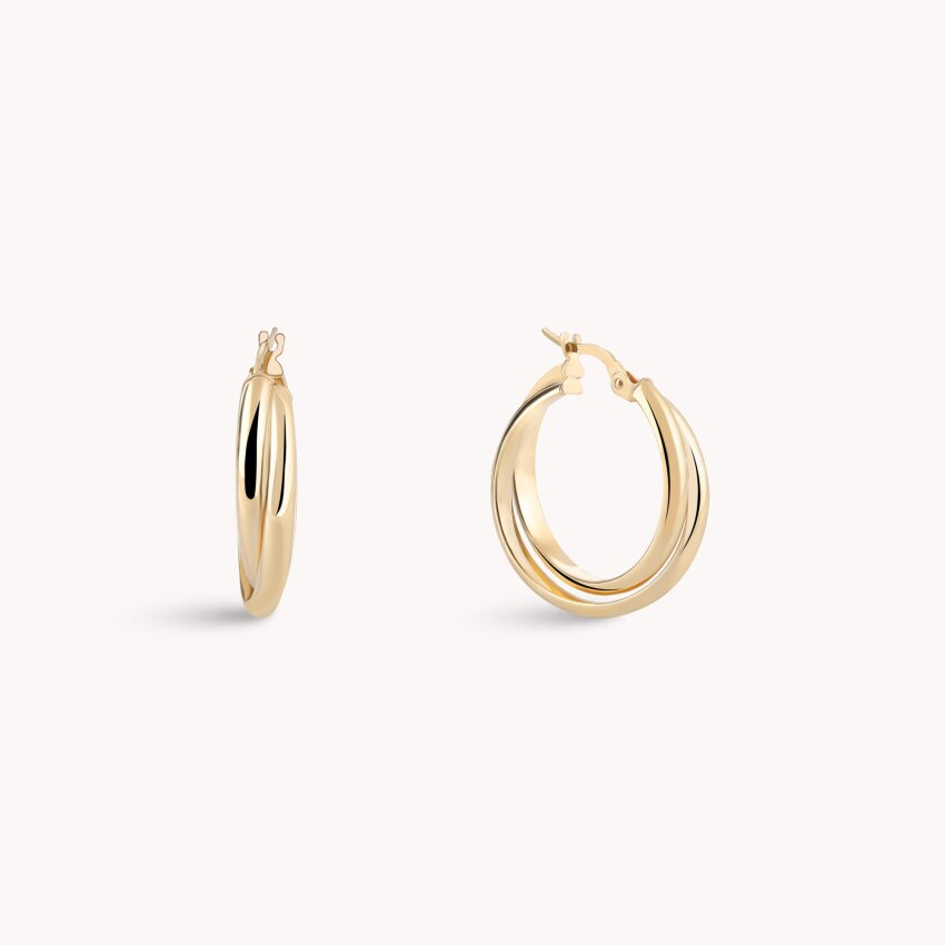 Zlatne naušnice alke Dva obruča zlata