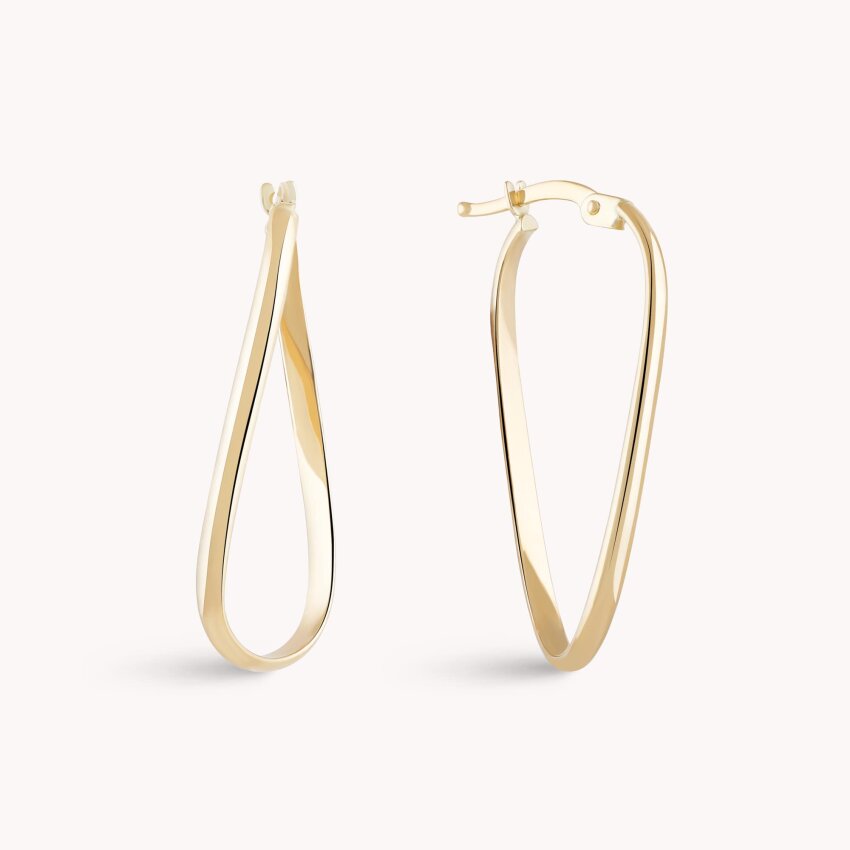 Zlatne naušnice alke Ovalne