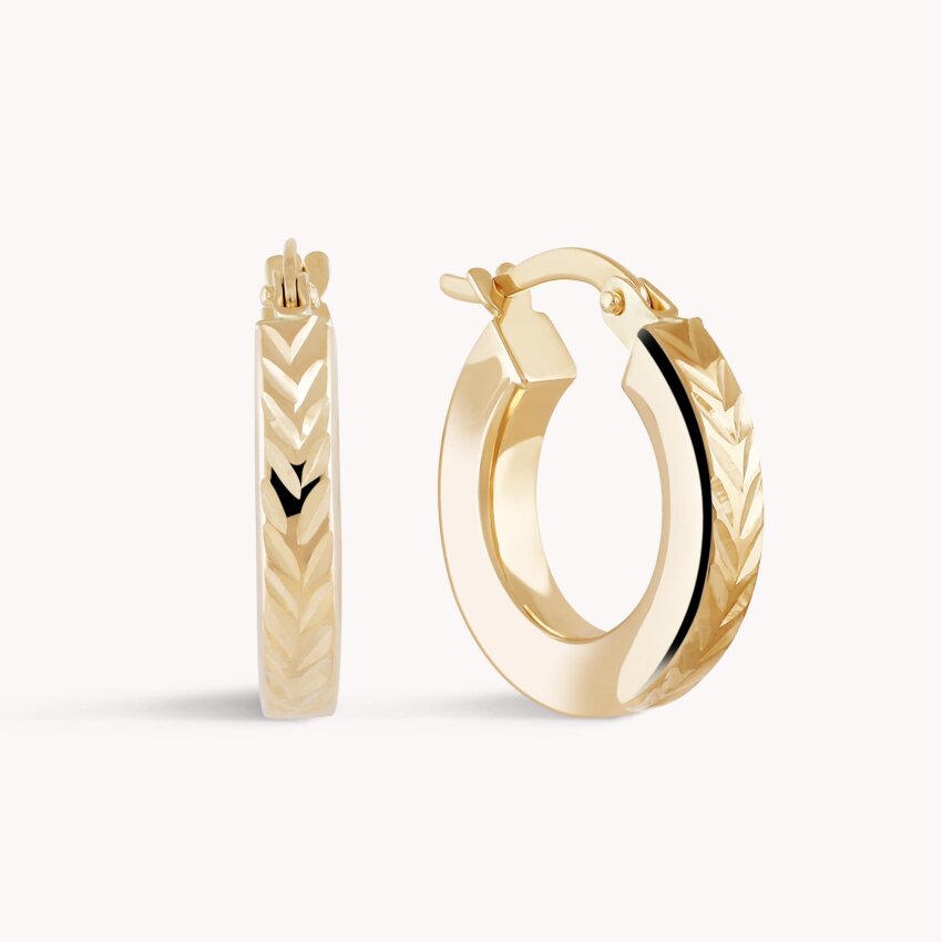 Zlatne naušnice alke Uzorak pletenice