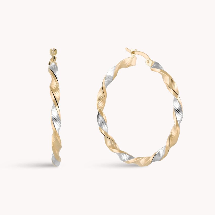 Zlatne naušnice alke Val zlatnih boja