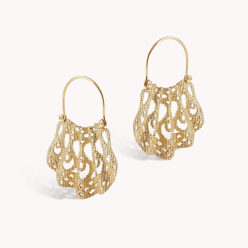 Srebrne naušnice Međimurska čipka 18kt Pozlata