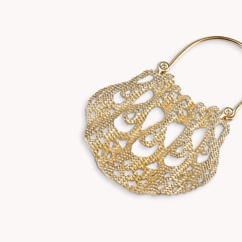 Srebrne naušnice Međimurska čipka 18kt Pozlata