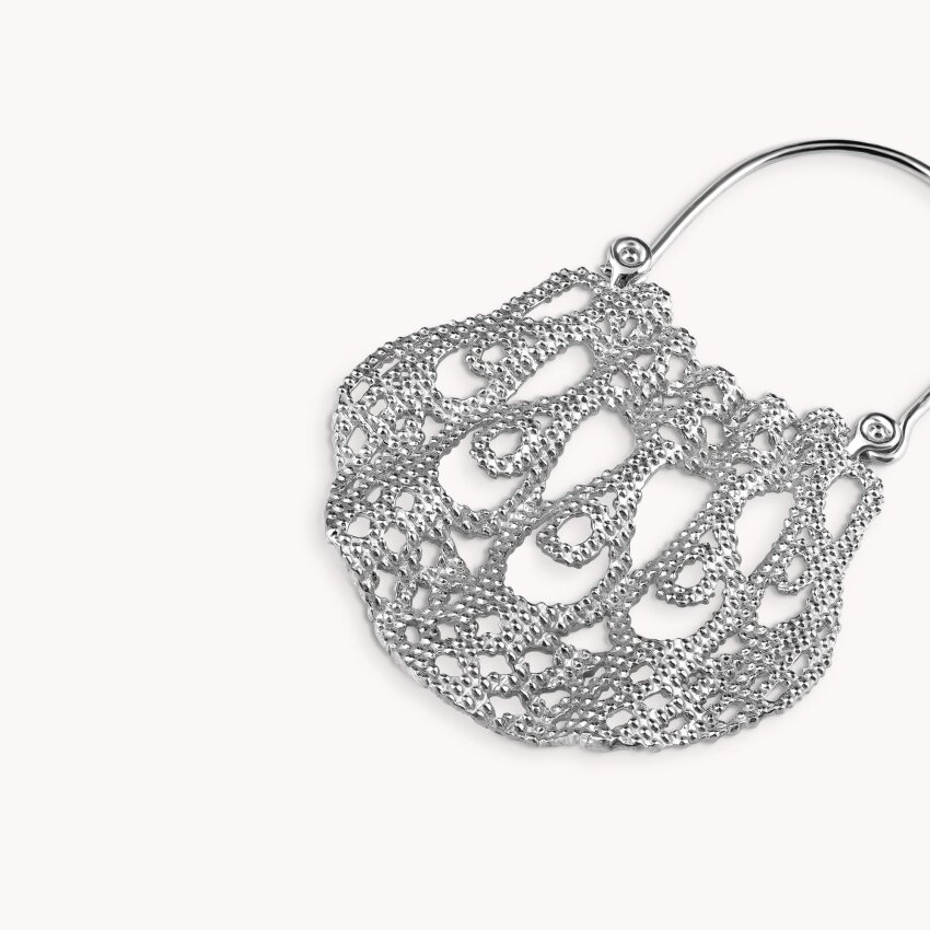 Srebrne naušnice Međimurska čipka