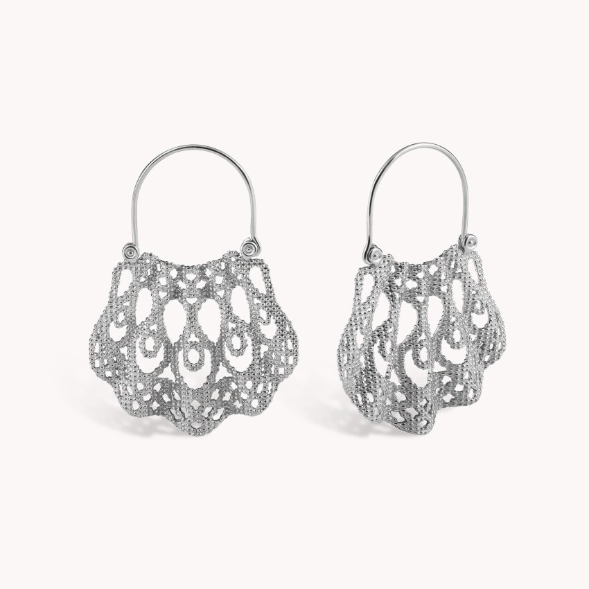 Srebrne naušnice Međimurska čipka