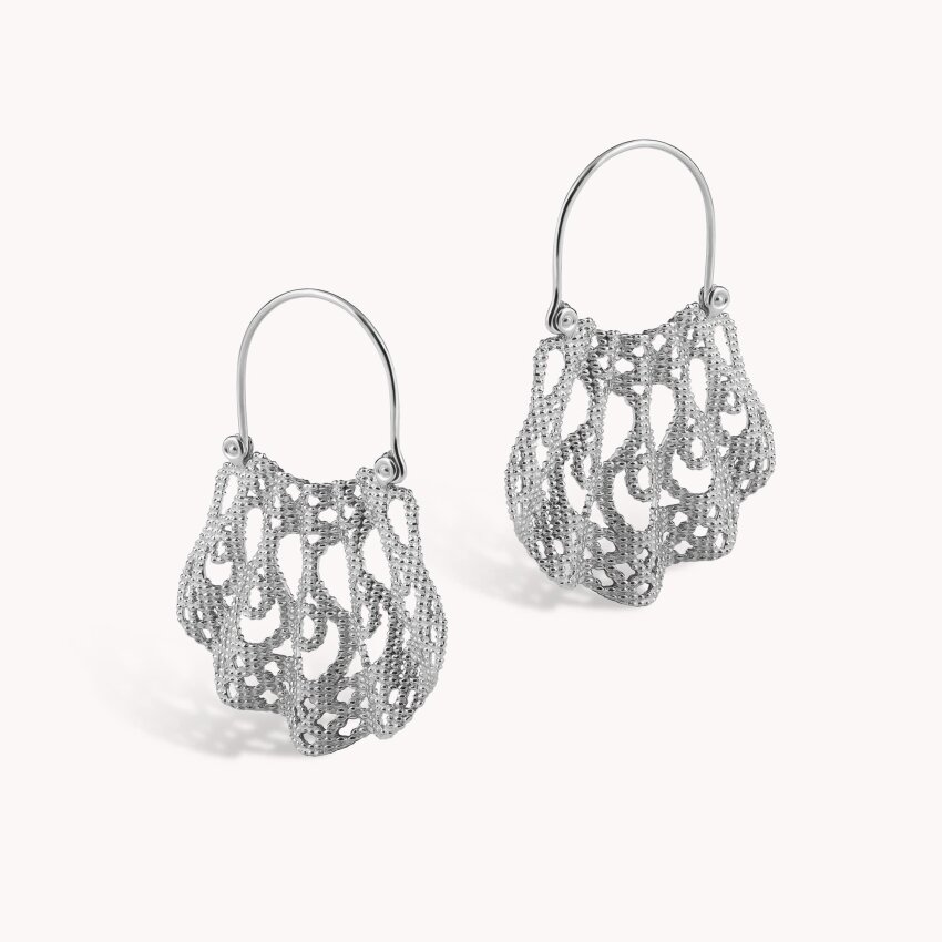 Srebrne naušnice Međimurska čipka