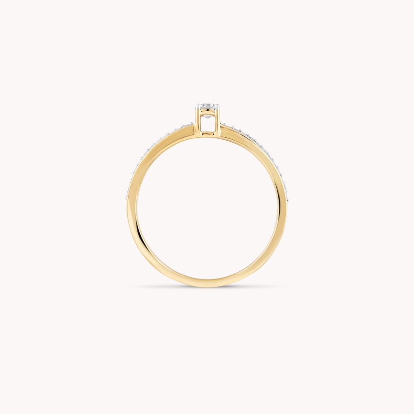 Dijamantni prsten Elegantni Sjaj Žuto zlato