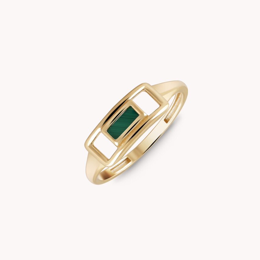 Zlatni prsten Malahit