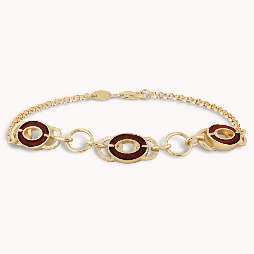 Zlatna narukvica Lanac elipsa