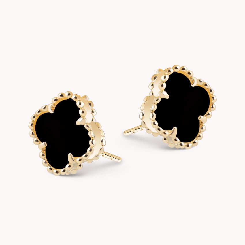 Zlatne naušnice Crna djetelina Žuto zlato