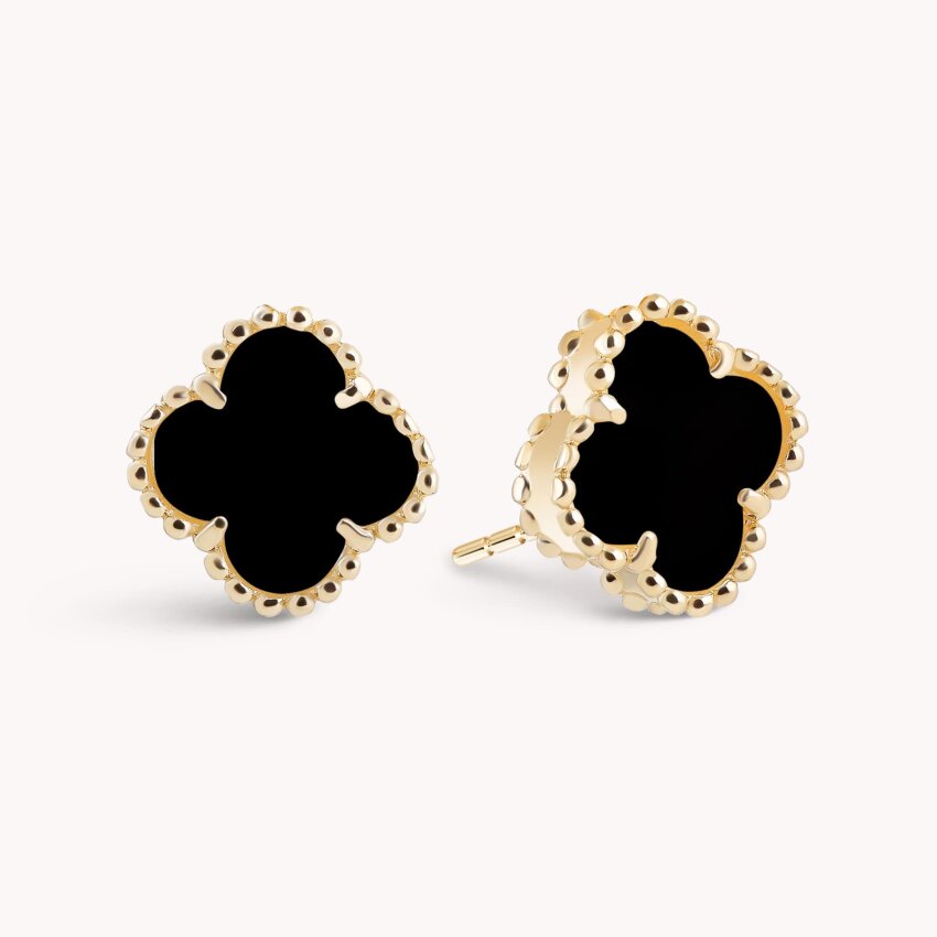 Zlatne naušnice Crna djetelina Žuto zlato