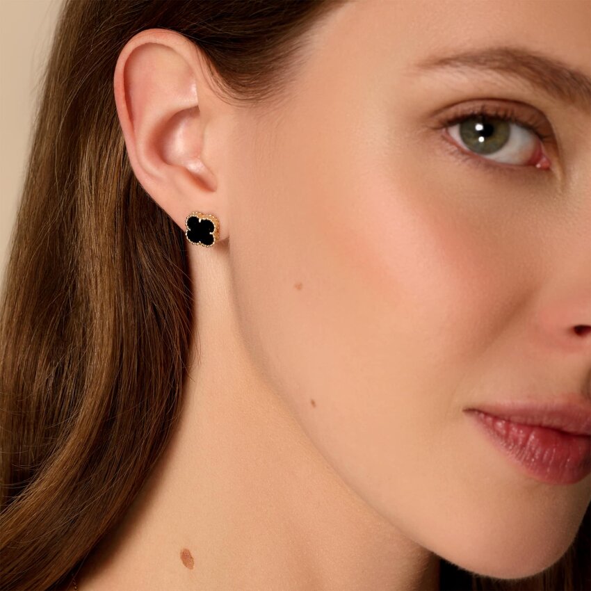 Zlatne naušnice Crna djetelina Žuto zlato