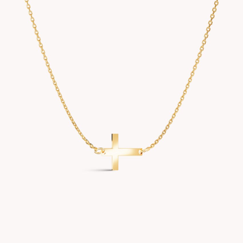 Zlatna ogrlica Križ Žuto zlato