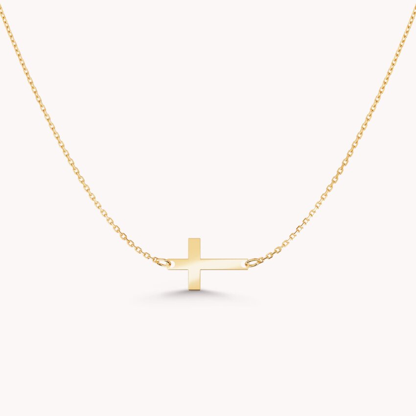 Zlatna ogrlica Križ Žuto zlato