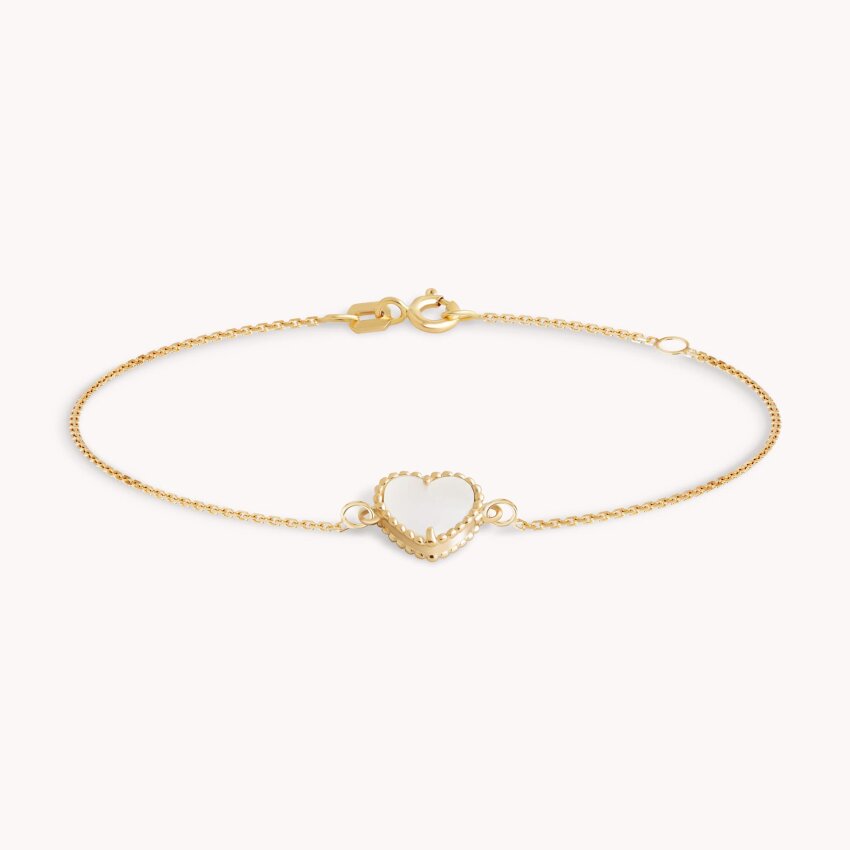 Zlatna narukvica Bijelo srce
