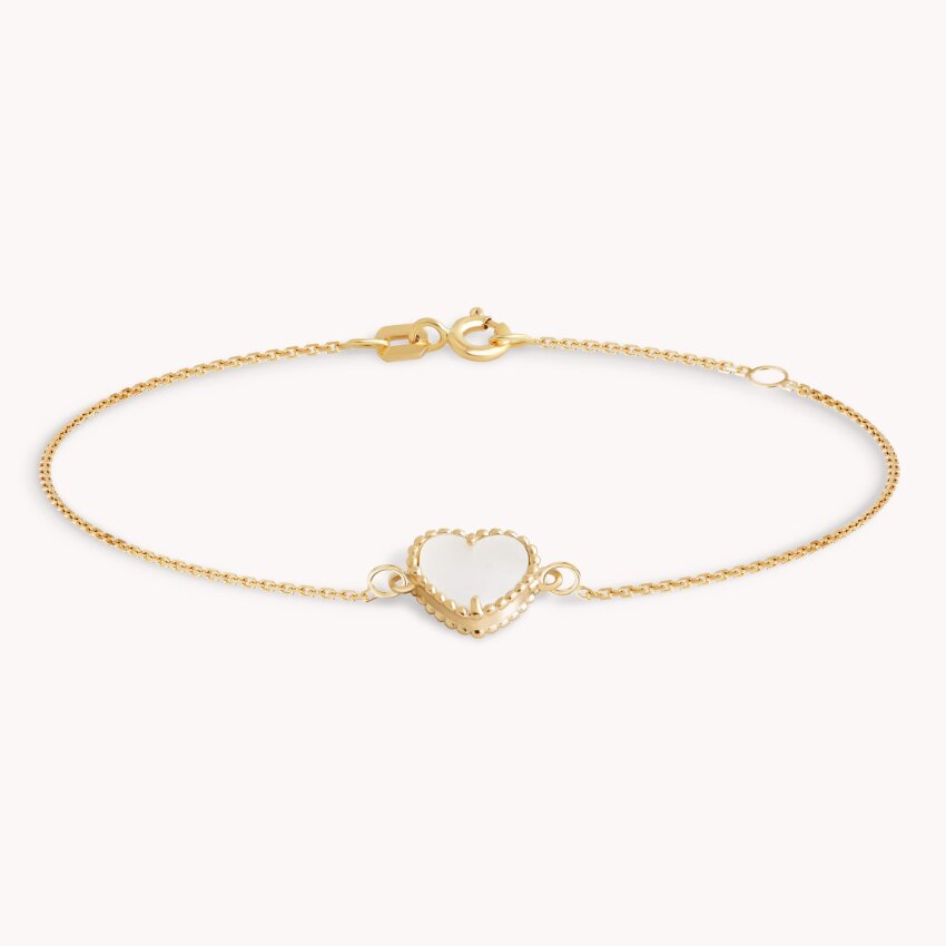 Zlatna narukvica Bijelo srce