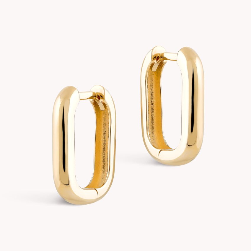 Zlatne naušnice alke Pravokutni dizajn