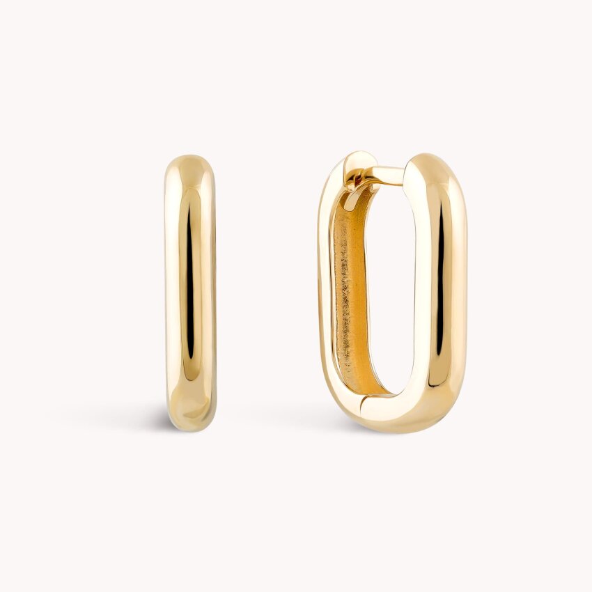 Zlatne naušnice alke Pravokutni dizajn