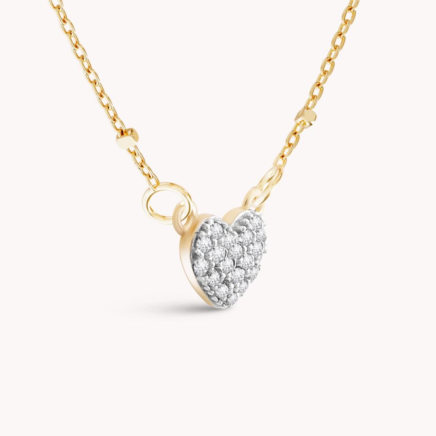 Zlatna ogrlica Svjetlucavo srce žuto zlato