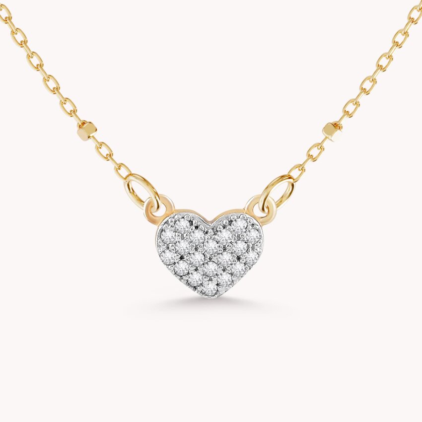 Zlatna ogrlica Svjetlucavo srce žuto zlato