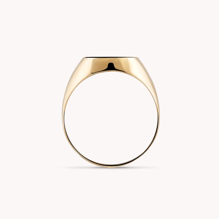 Zlatni prsten Pečatnjak s crnim detaljem