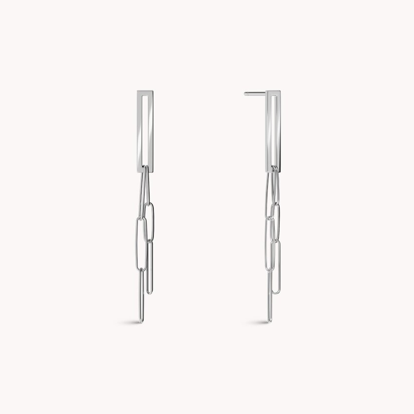 Srebrne naušnice Dvostruke karike