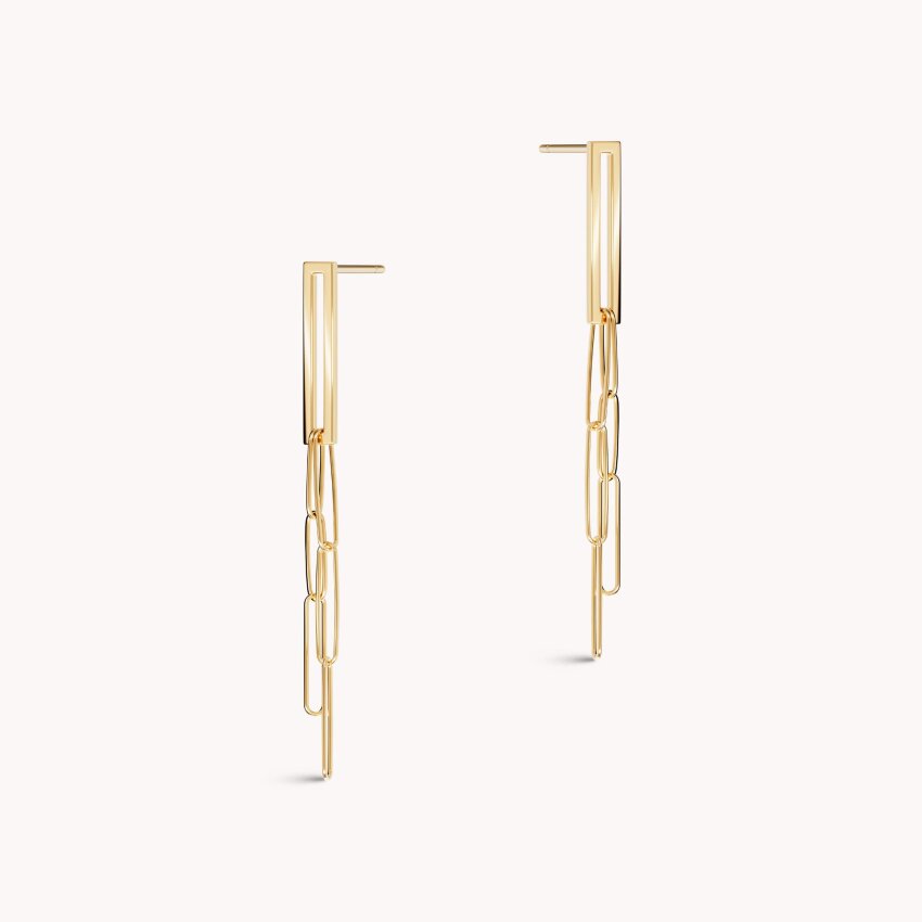 Srebrne naušnice Dvostruke karike 18kt Pozlata